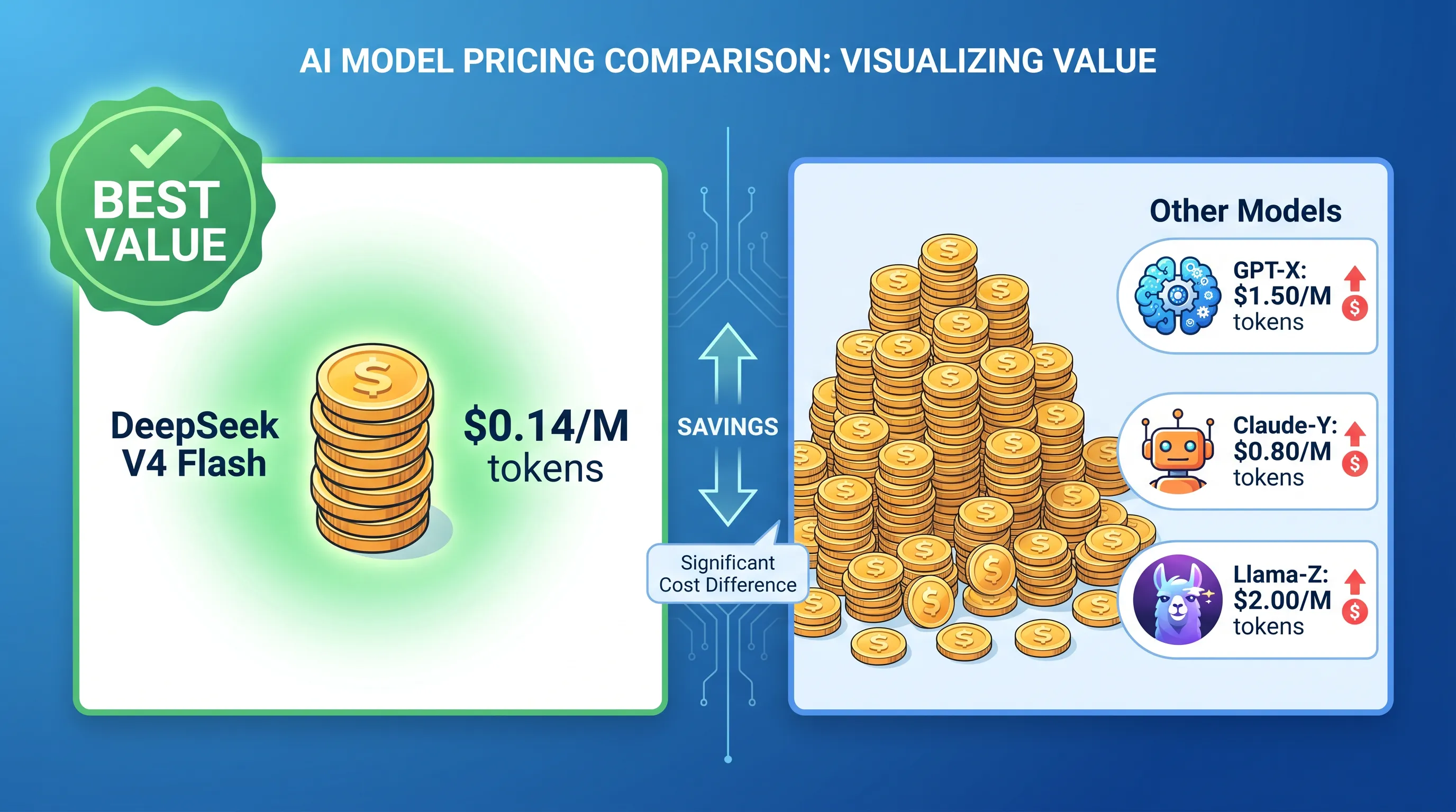 Model pricing comparison: DeepSeek V4 Flash vs competitors